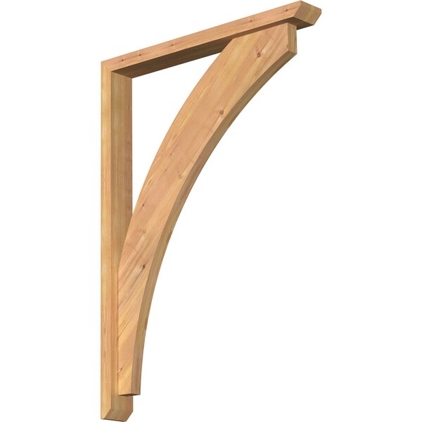 Ekena Millwork Thorton Slat Smooth Bracket w/ Offset Brace, Western Red Cedar, 3 1/2"W x 28"D x 40"H BKT0402X28X40THR06SWR - main